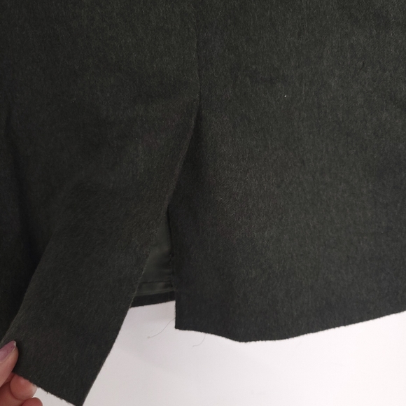 Vintage Your 6th Sense Medium Skirt Midi wool Dark Green Back& front Slit High - Picture 8 of 12